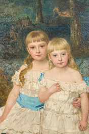 Jan Frans Verhas (1834-1896): Two children in an interior, oil on canvas, dated 1883