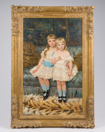 Jan Frans Verhas (1834-1896): Two children in an interior, oil on canvas, dated 1883