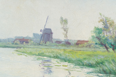 Valerius De Saedeleer (1867-1941): Zomers Leiezicht, olie op doek, gedateerd 1892