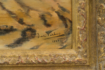 Jan Frans Verhas (1834-1896): Two children in an interior, oil on canvas, dated 1883