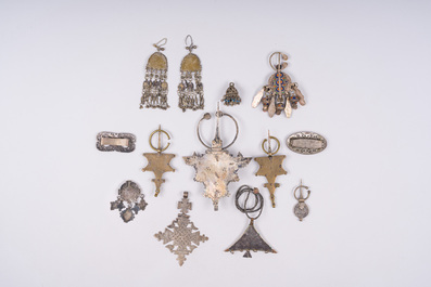 A collection of ethnographic silver and copper jewelry, 19th/20th C.