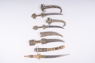 Four North African brass and silver daggers, Morroco and Algeria, 19th C.