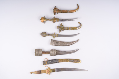 Four North African brass and silver daggers, Morroco and Algeria, 19th C.