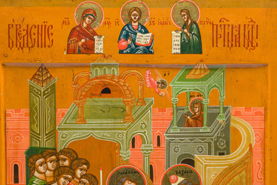 A Russian orthodox 'Presentation of Mary in the temple' icon, 19th C.