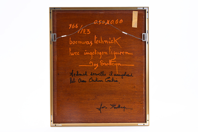 Jos Trotteyn (1910-2002): 'Twee ingetogen figuren', tempera op board