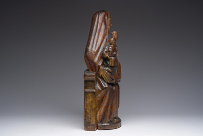 A polychromed wooden Saint Anne Trinity group, probably Flanders or Northern France, 15th C.