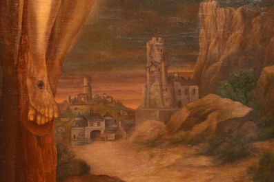 European school, follower of Bartolom&eacute; Esteban Murillo (1618-1682): The descent of Christ from the cross by Saint Francis, oil on canvas, 19th/20th C.