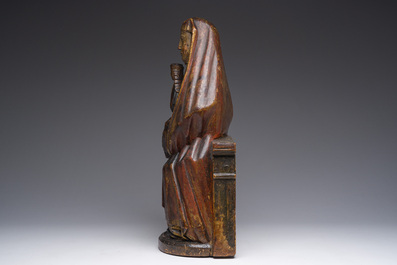 A polychromed wooden Saint Anne Trinity group, probably Flanders or Northern France, 15th C.