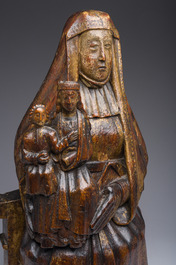 A polychromed wooden Saint Anne Trinity group, probably Flanders or Northern France, 15th C.