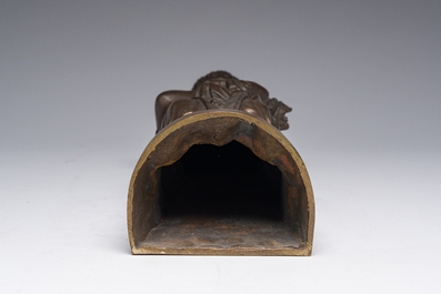 A Gothic Revival gilt bronze sculpture of the Virgin with Child, 19th C.