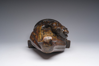 A polychromed wooden Saint Anne Trinity group, probably Flanders or Northern France, 15th C.