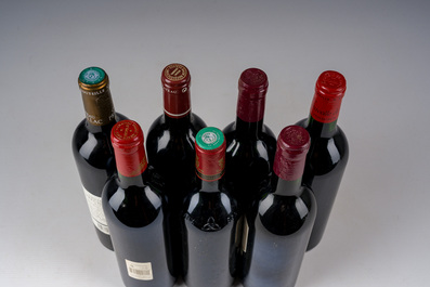 1995-2006 Gevarieerde collectie wijn, o.a. Ch&acirc;teau Les Hauts De Pontet, Ch&acirc;teau La Commanderie, Ch&acirc;teau Preuillac, etc., 19 flessen