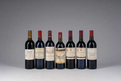 1995-2006 Gevarieerde collectie wijn, o.a. Ch&acirc;teau Les Hauts De Pontet, Ch&acirc;teau La Commanderie, Ch&acirc;teau Preuillac, etc., 19 flessen