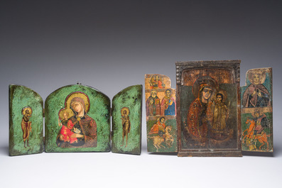 Four various orthodox composite icons, a.o. Russia and Hungary, 19th/20th C.
