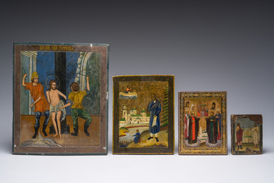 Four various Russian orthodox icons, 18th/19th C.
