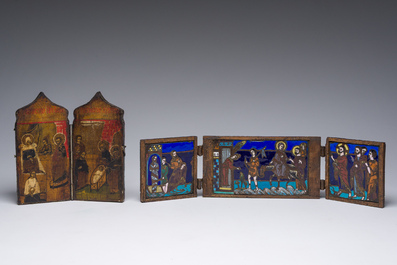 Four various orthodox composite icons, a.o. Russia and Hungary, 19th/20th C.