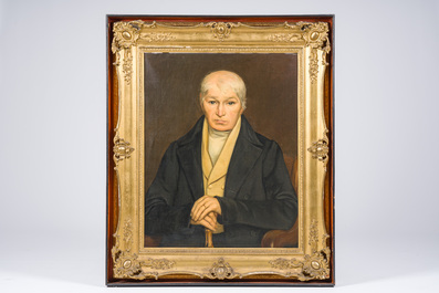 &Eacute;cole belge, attribu&eacute; &agrave; Jozef Quisthoudt (1883-1953): Double portrait de Michel Collet et Albertine Laboruer, huile sur toile, 20&egrave;me si&egrave;cle