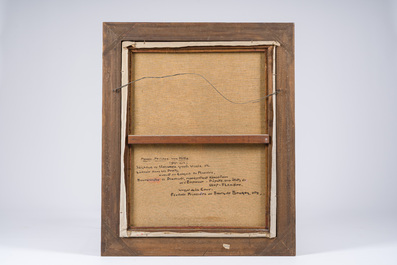 &Eacute;cole belge: Double portrait de Pieter-Philips van Hille et Marie-Caroline Cadock, huile sur toile, dat&eacute; 1785, 20&egrave;me si&egrave;cle