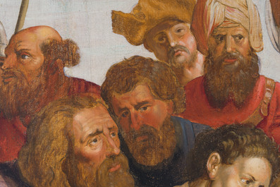 Flemish school, follower of Peter Paul Rubens (1577-1640): The adoration of the kings, oil on panel, 17th C.