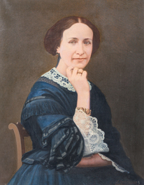 Jozef Quisthoudt (1883-1953): Double portrait de Jean-Baptiste Collet et Caroline De Zangr&eacute;, huile sur toile, dat&eacute; de 1931