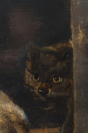 Flemish school, circle of Paul de Vos (1595-1678): Dog and cats fighting for the prey, oil on panel, 17th C.