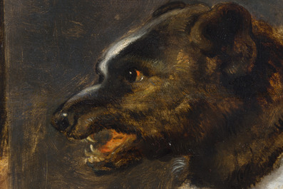 Flemish school, circle of Paul de Vos (1595-1678): Dog and cats fighting for the prey, oil on panel, 17th C.