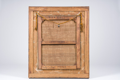 &Eacute;cole belge, attribu&eacute; &agrave; Jozef Quisthoudt (1883-1953): Double portrait de Michel Collet et Albertine Laboruer, huile sur toile, 20&egrave;me si&egrave;cle