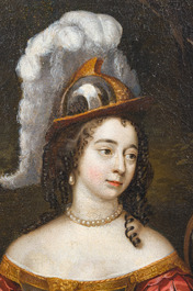 Dutch school, circle of Constantijn Netscher (1668-1723): Portrait of a noble lady as Pallas Athena, oil on canvas, 17th C.