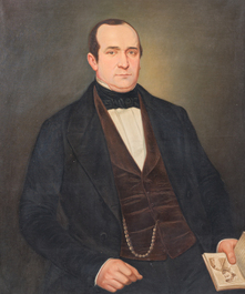 Ecole belge: Double portrait de Joos Gorik Borginon et Barbara Hendrica Lindemans, huile sur toile, 20&egrave;me si&egrave;cle