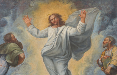 French school, follower of Raphael (1483-1520): The transfiguration of Jesus, oil on canvas, 17th C.