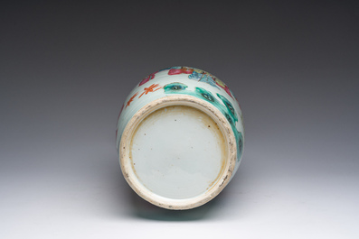 A Chinese famille rose 'immortals' vase, 19th C.