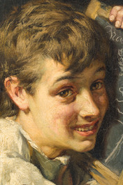 Edgard Farasyn (Edgar Farasijn, 1858-1938): 'Grand-m&egrave;re', olie op doek, gedateerd 1878