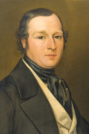 Jozef Quisthoudt (1883-1953): Double portrait de Jean-Baptiste Collet et Caroline De Zangr&eacute;, huile sur toile, dat&eacute; de 1931