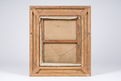 &Eacute;cole belge, illisiblement sign&eacute;: Portrait d'un homme et d'une femme, huile sur toile, 19&egrave;me/20&egrave;me si&egrave;cle