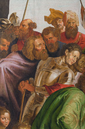 Flemish school, follower of Peter Paul Rubens (1577-1640): The adoration of the kings, oil on panel, 17th C.