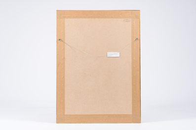 Jakob Smits (1855-1928, attribu&eacute; &agrave;): Paysage forestier, fusain sur papier