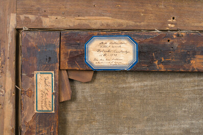 Dutch school, circle of Constantijn Netscher (1668-1723): Portrait of a noble lady as Pallas Athena, oil on canvas, 17th C.