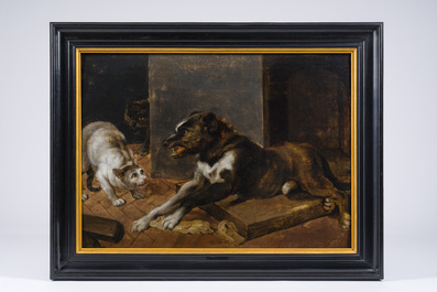 Flemish school, circle of Paul de Vos (1595-1678): Dog and cats fighting for the prey, oil on panel, 17th C.