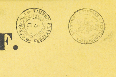 A sales poster for a sale of furniture, household goods and livestock at the boarding school Ledeberg-Pamel nearby Roosdaal, 1869