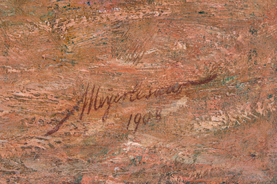 Carl (Charles) Frederik Meyer-Lesaar (1884-1941): Le vieux couple pr&egrave;s du feu, dat&eacute; 1908