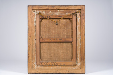 &Eacute;cole belge, attribu&eacute; &agrave; Jozef Quisthoudt (1883-1953): Double portrait de Michel Collet et Albertine Laboruer, huile sur toile, 20&egrave;me si&egrave;cle