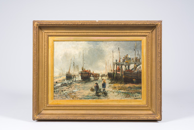 Samuel Bough (1822-1878): Le retour de la p&ecirc;che, huile sur toile, dat&eacute; 1869