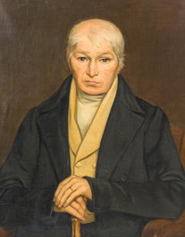 &Eacute;cole belge, attribu&eacute; &agrave; Jozef Quisthoudt (1883-1953): Double portrait de Michel Collet et Albertine Laboruer, huile sur toile, 20&egrave;me si&egrave;cle