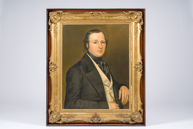 Jozef Quisthoudt (1883-1953): Double portrait de Jean-Baptiste Collet et Caroline De Zangr&eacute;, huile sur toile, dat&eacute; de 1931