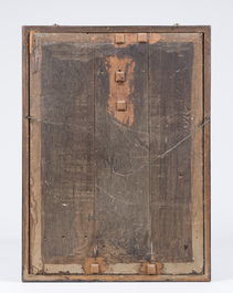 Prague school: The adoration of the magi, oil on panel, 17th C.