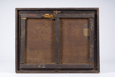 Prague School: Christ and the woman taken in adultery, oil on canvas, 17th C.