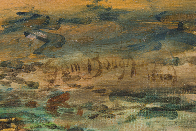 Samuel Bough (1822-1878): Le retour de la p&ecirc;che, huile sur toile, dat&eacute; 1869