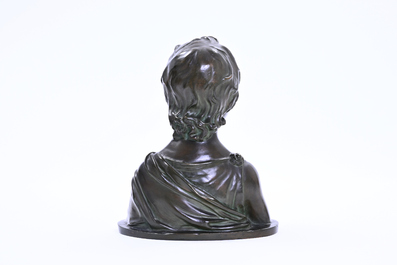 Italian school, follower of Desiderio da Settignano (1428-1464): Bust of a youth, green patinated bronze, 19th/20th C.