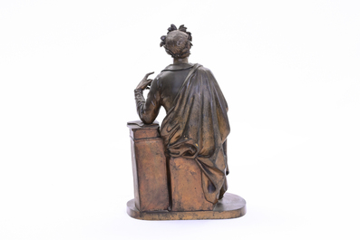 Jean-Baptiste Marchand (19th/20th C.): The French poet Joachim du Bellay, brown patinated bronze