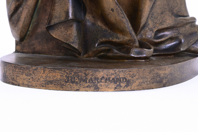 Jean-Baptiste Marchand (19th/20th C.): The French poet Joachim du Bellay, brown patinated bronze